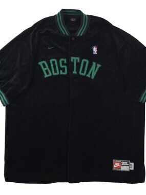 Boston Celtics Nike Team Velour Jacket Vintage Y2K NBA Track Top Warm Up Men 3XL